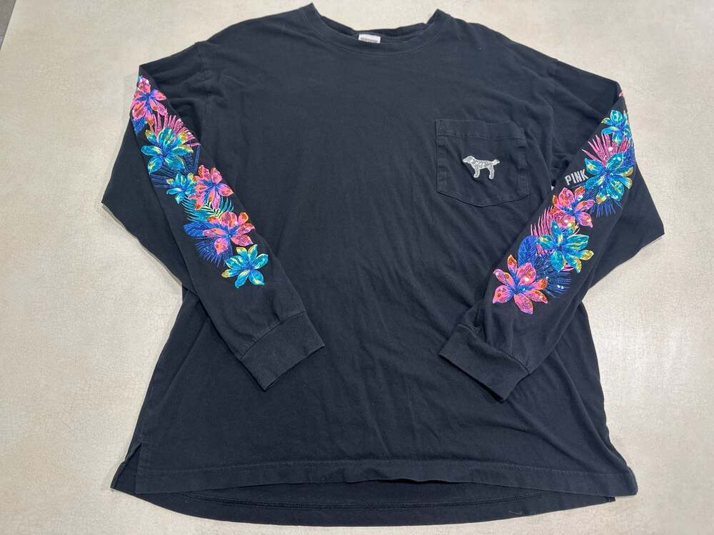 Victoria's Secret Pink Bling TROPICAL FLORAL Long Sleeve 2017 S Vintage